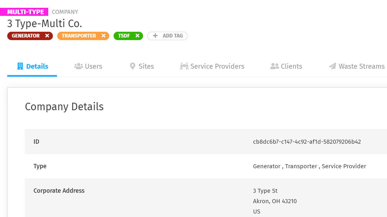 Company Details Page