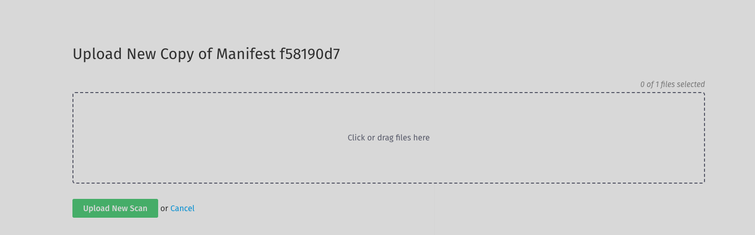 Upload new correction manifest