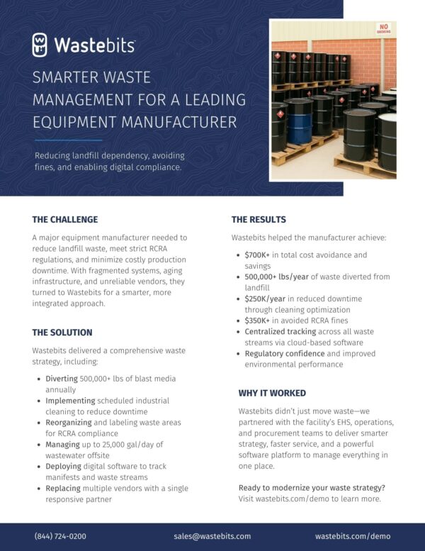 Smarter Waste Management for a Leading Equipment Manufacturer